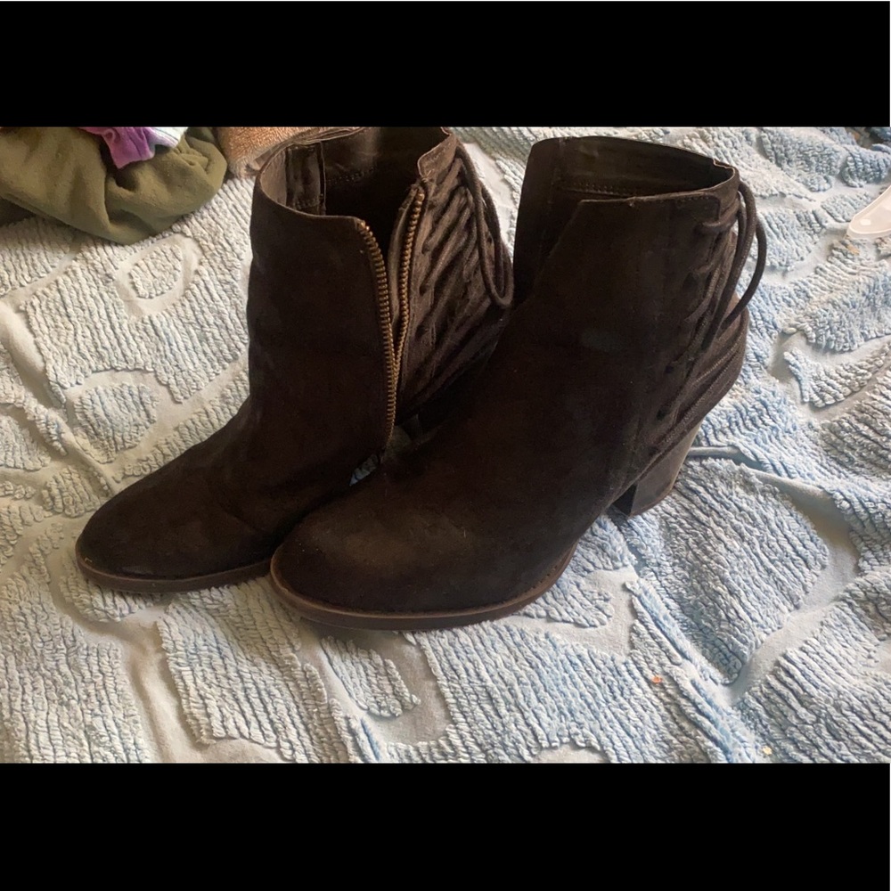 Black healed booties